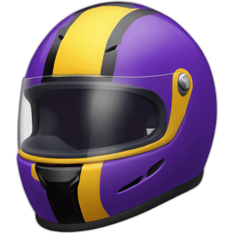 racing helmet with dark purple color and stickers emoji