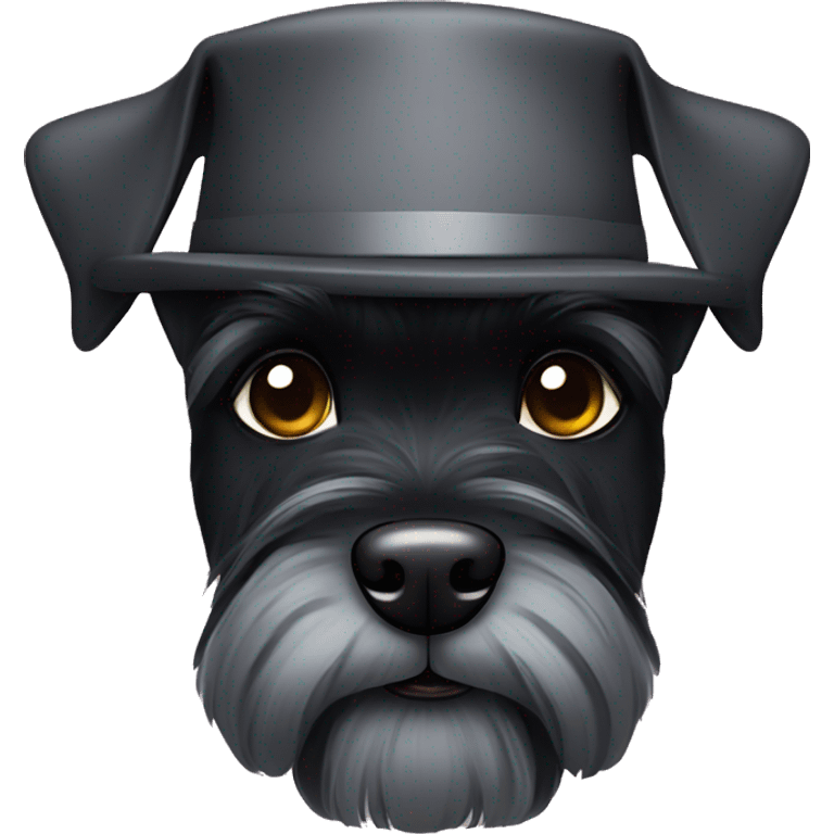 black schnauzer with a hat emoji