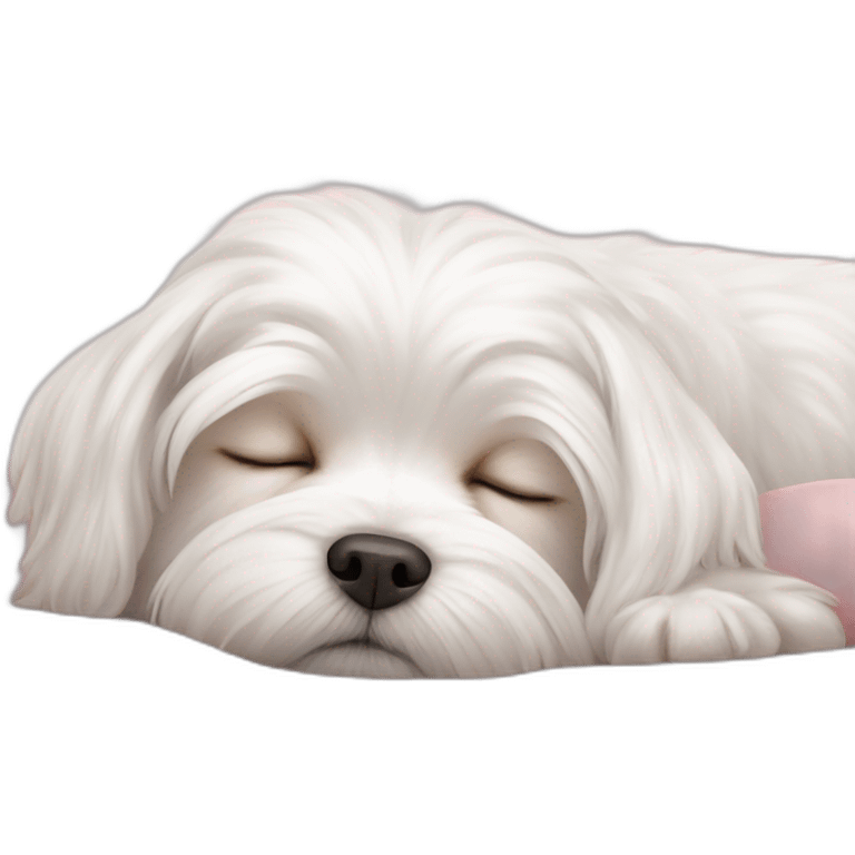 maltese dog sleeping emoji