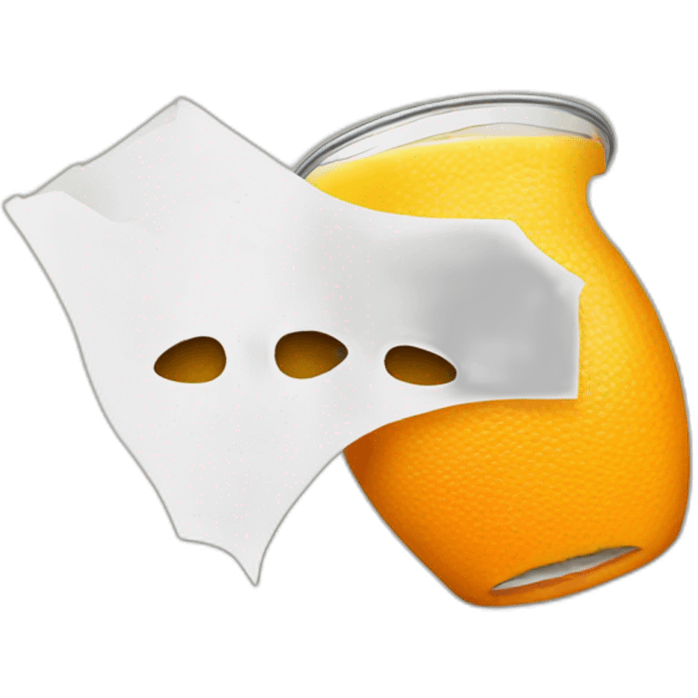 Paper and Orange Juice Kissing emoji