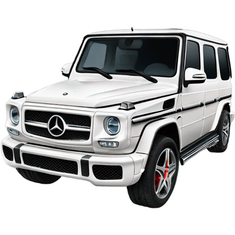 White Mercedes gwagon back emoji