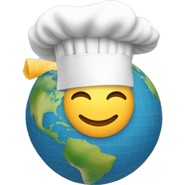 globe with a chef hat emoji