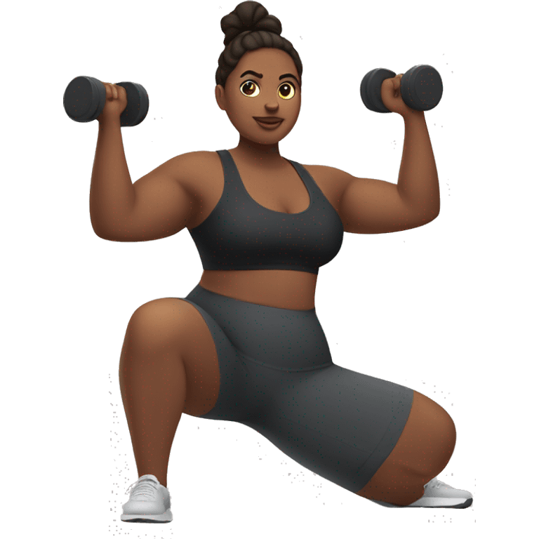 Plus size girl working out emoji