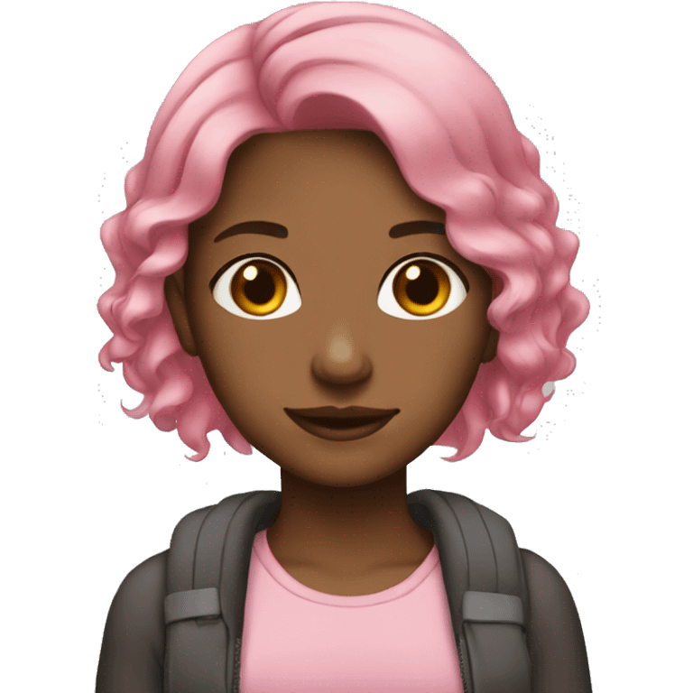 Light brown girl pink hair emoji