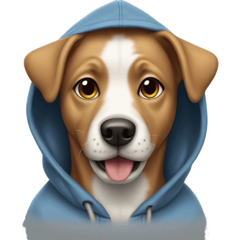 Dog wearing a hoddie  emoji