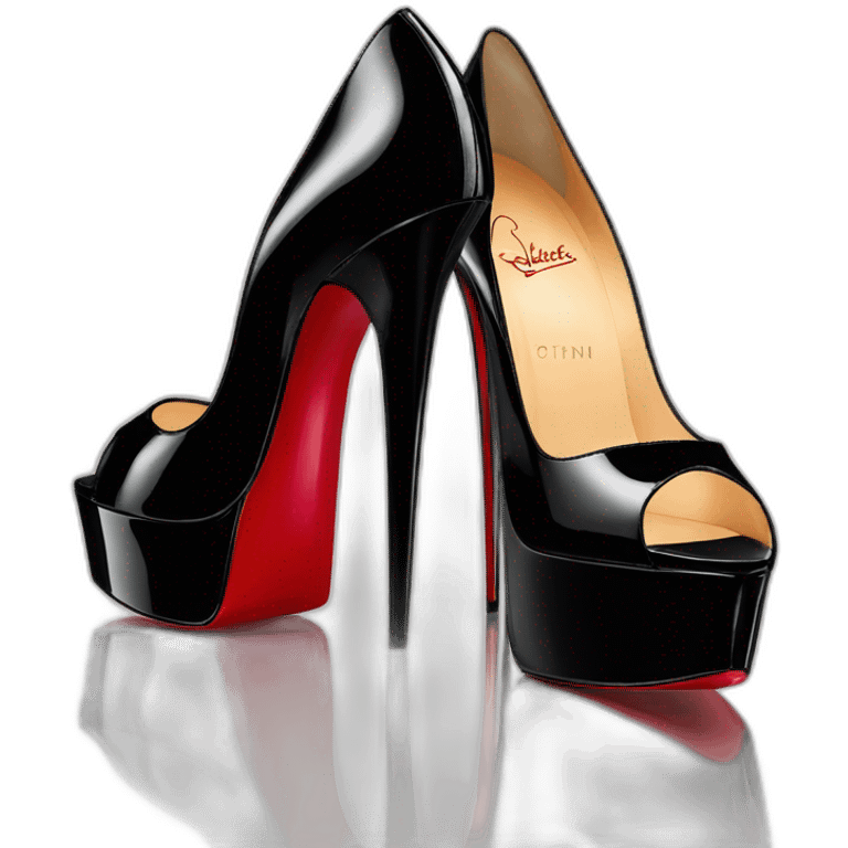 Louboutin Black patent Leather Lady Peep Toe Platform emoji