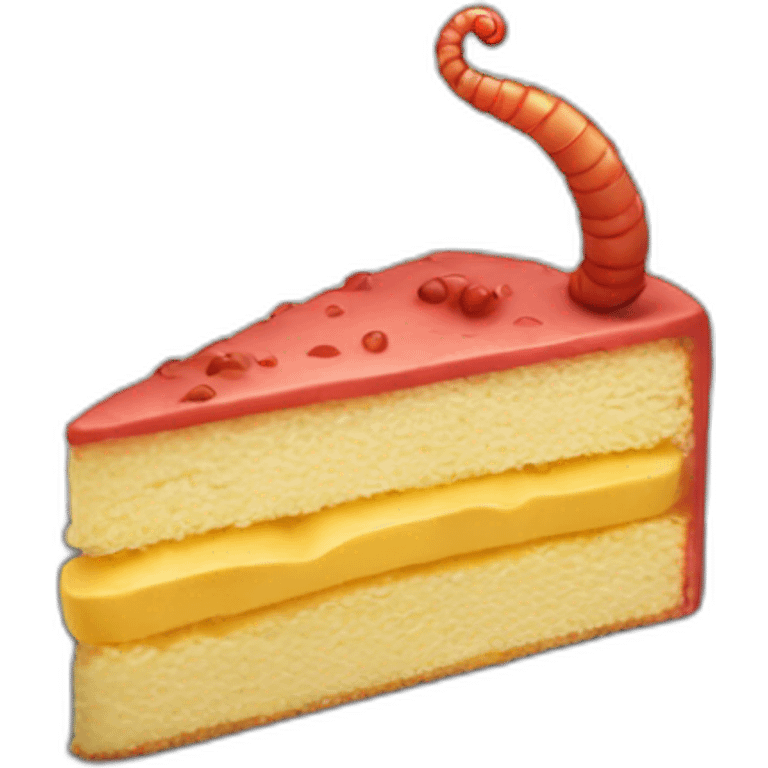 Cake cheese worm emoji