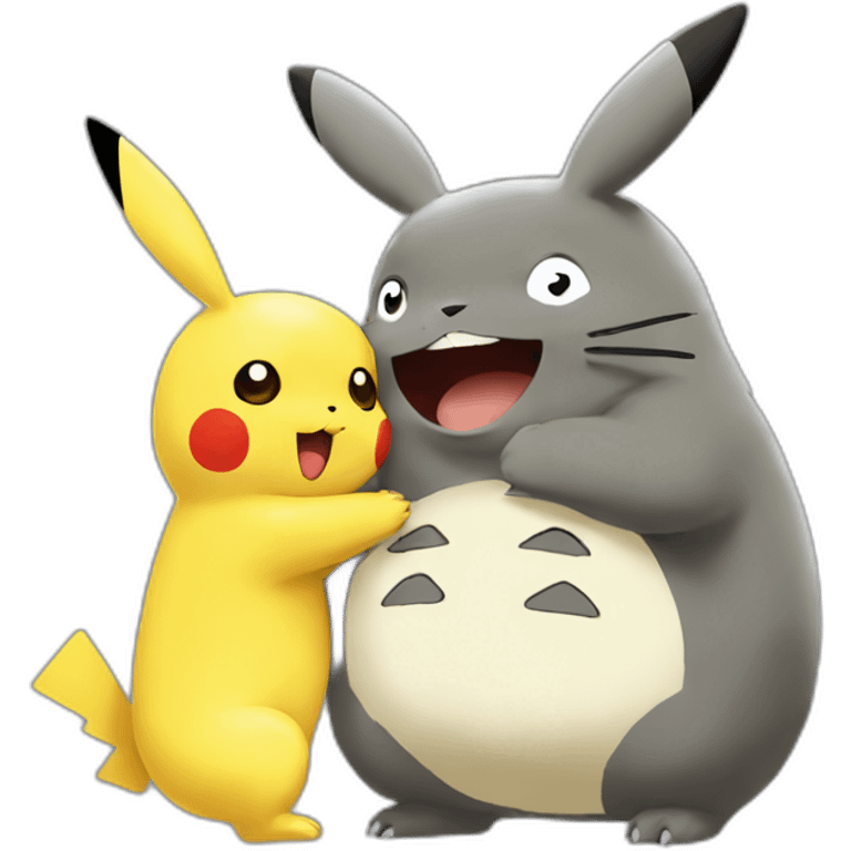 pikachu-kiss-totoro emoji