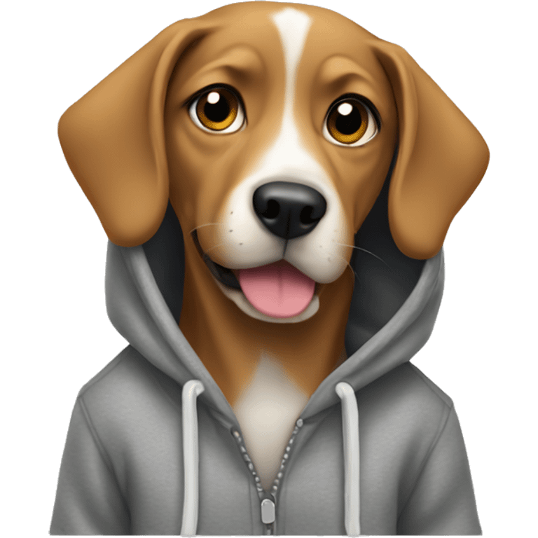 Dog wearing a hoodie  emoji