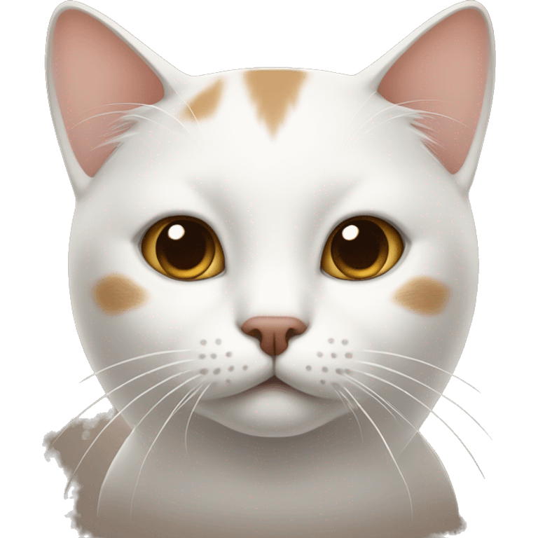 white siam cat with brown face emoji