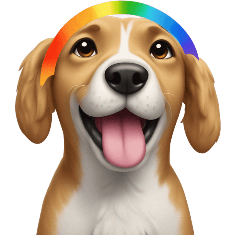 Dog throwing up a rainbow  emoji