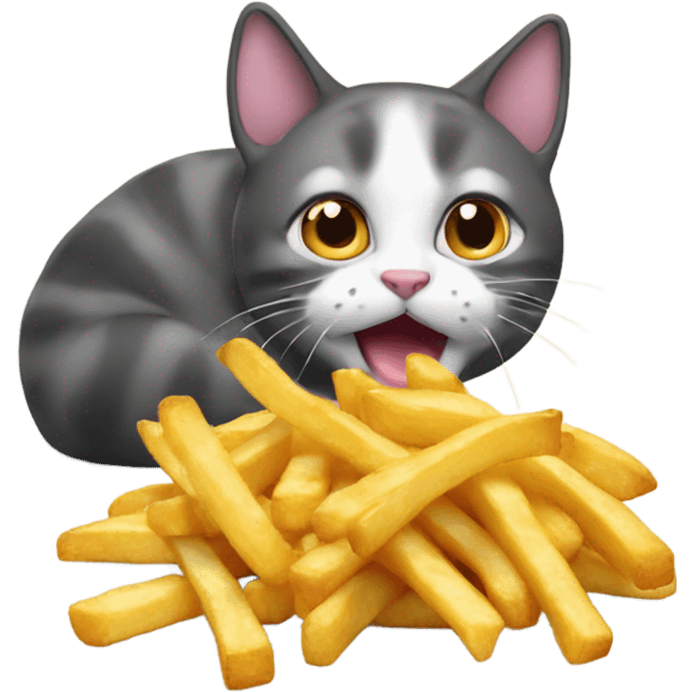 A cat eat fries emoji