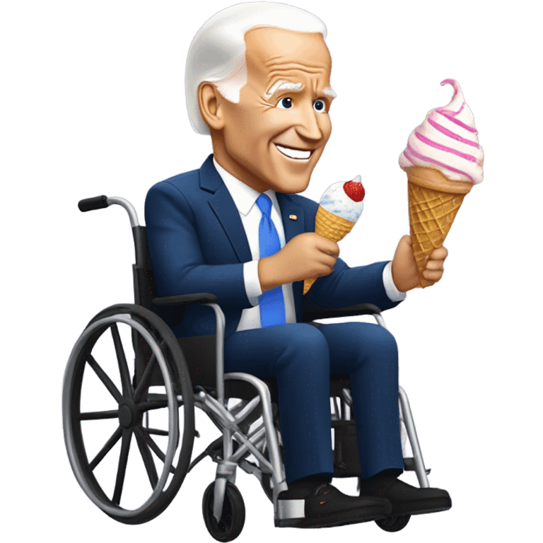 Joe Biden eating icecream in a wheel chair emoji