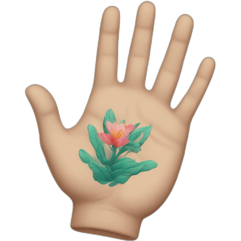 hand with chinese tatoo emoji