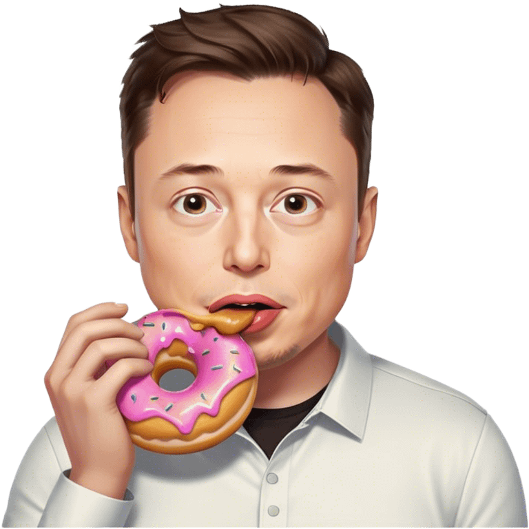 Elon musk eating a donut emoji