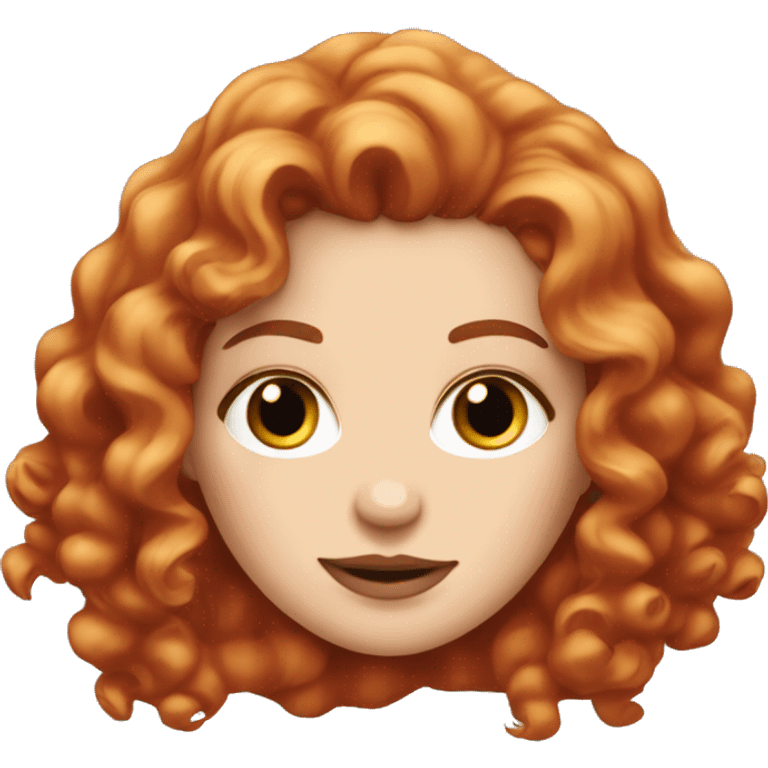 White girl with red voluminous curls and earrings emoji