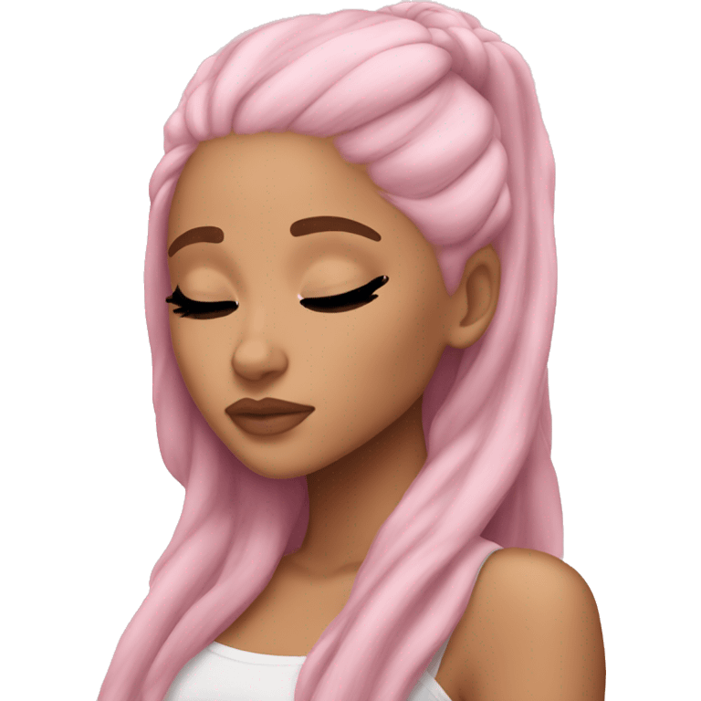 Ariana Grande sleeping light pink hair emoji