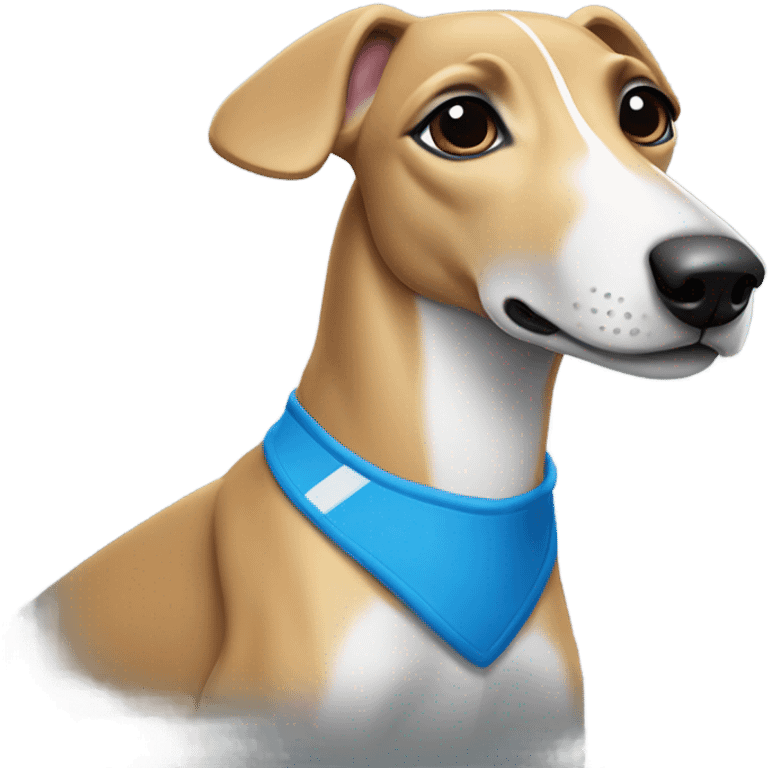 Whippet with racing bib emoji