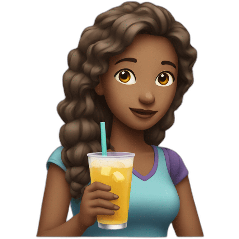 The girl with the drink emoji