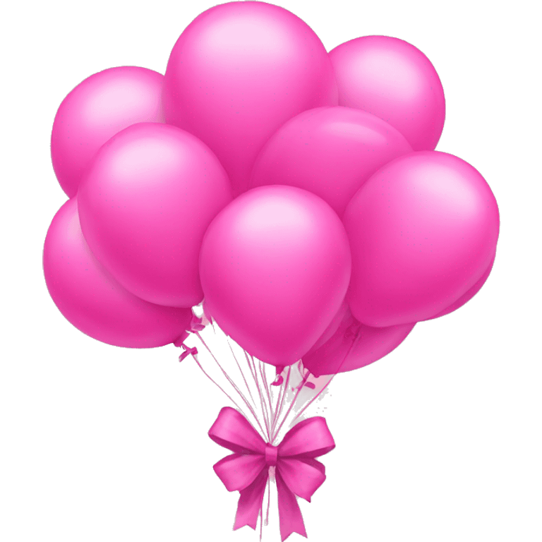 Bunch of pink balloons tied with pink bow emoji