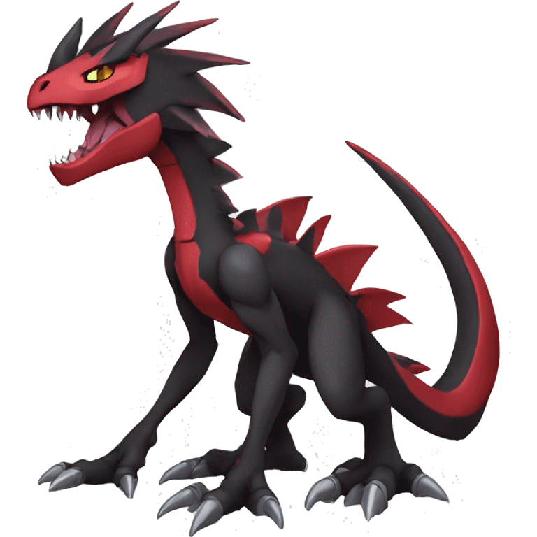  Cool Edgy Black Red Digimon-Fakemon-Raptor-Genesect-Dragon full body emoji