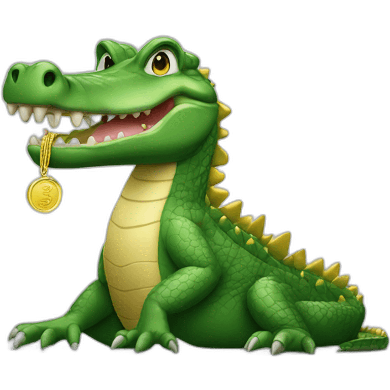 crocodile holding gold coin emoji