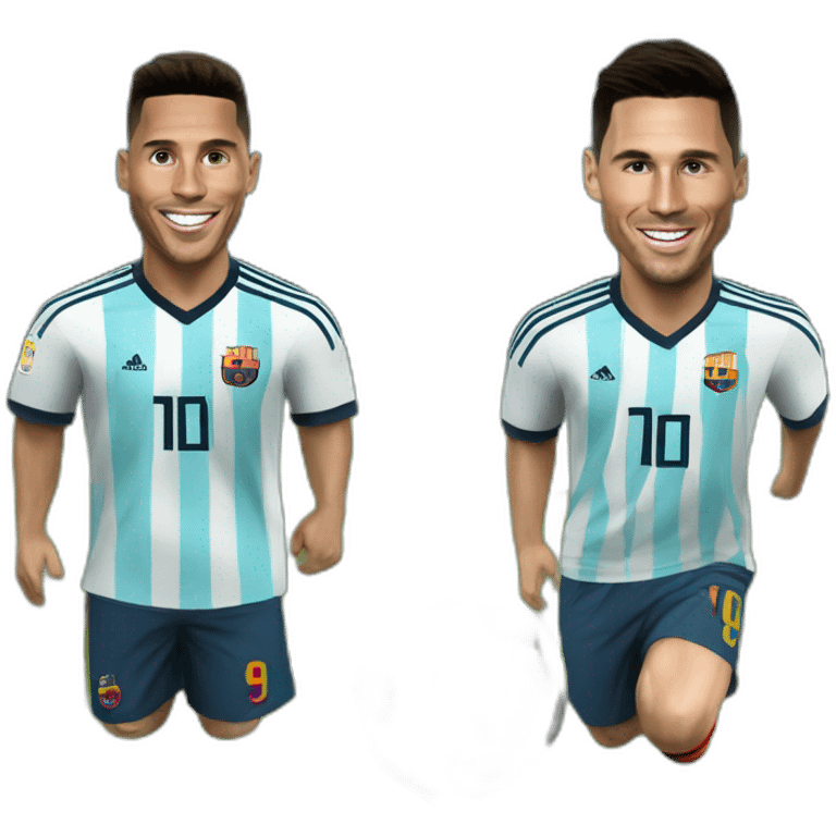 Ronaldo embrasse Messi emoji