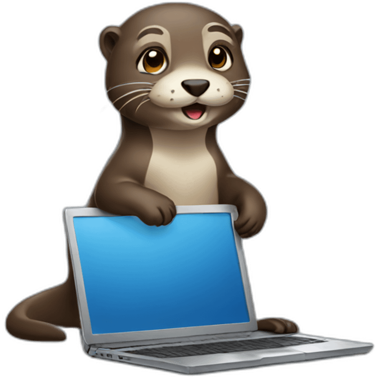 Working laptop otter emoji