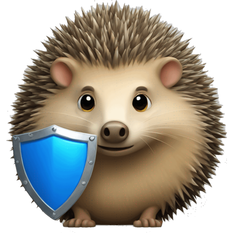 hedhehog with a blue shield emoji