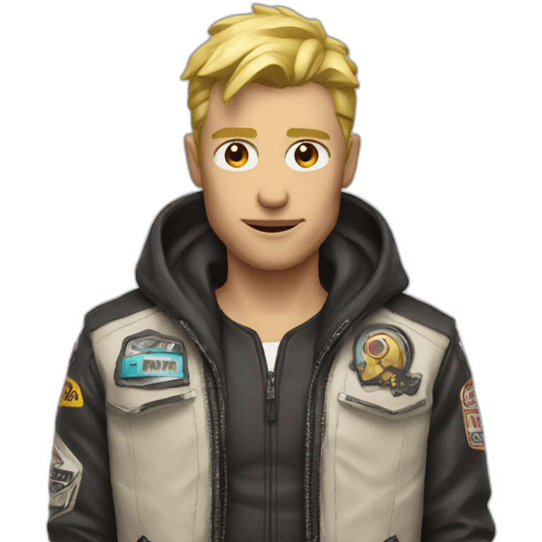 blond men with madmax racing jacket emoji