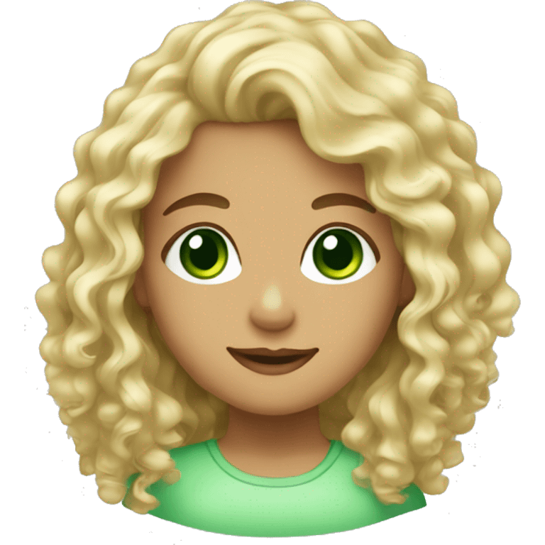 Blonde girl green eyes curly hair emoji