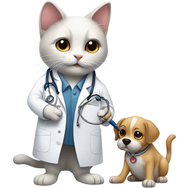 cat as a veterinarian emoji