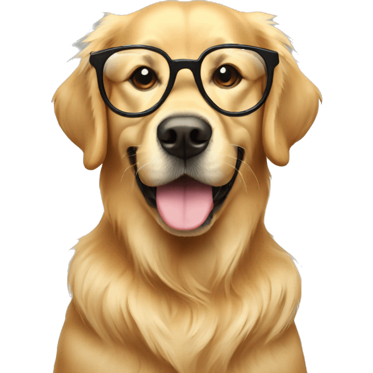 golden retriever with glasses  emoji