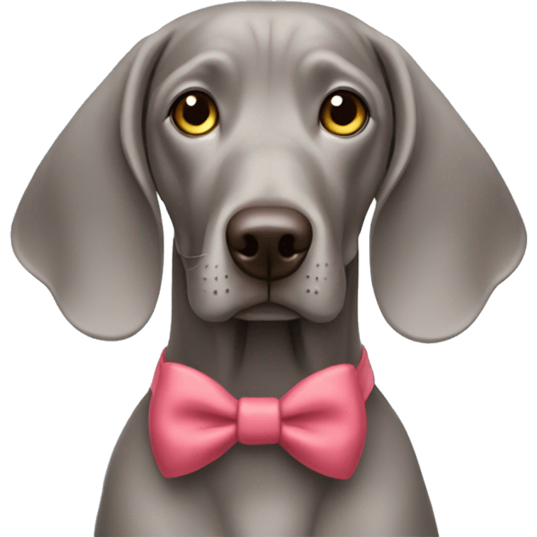 Weimaraner with bow on head emoji