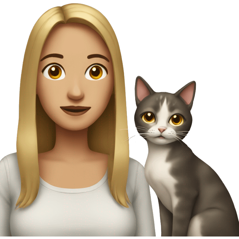 Woman with a cat emoji