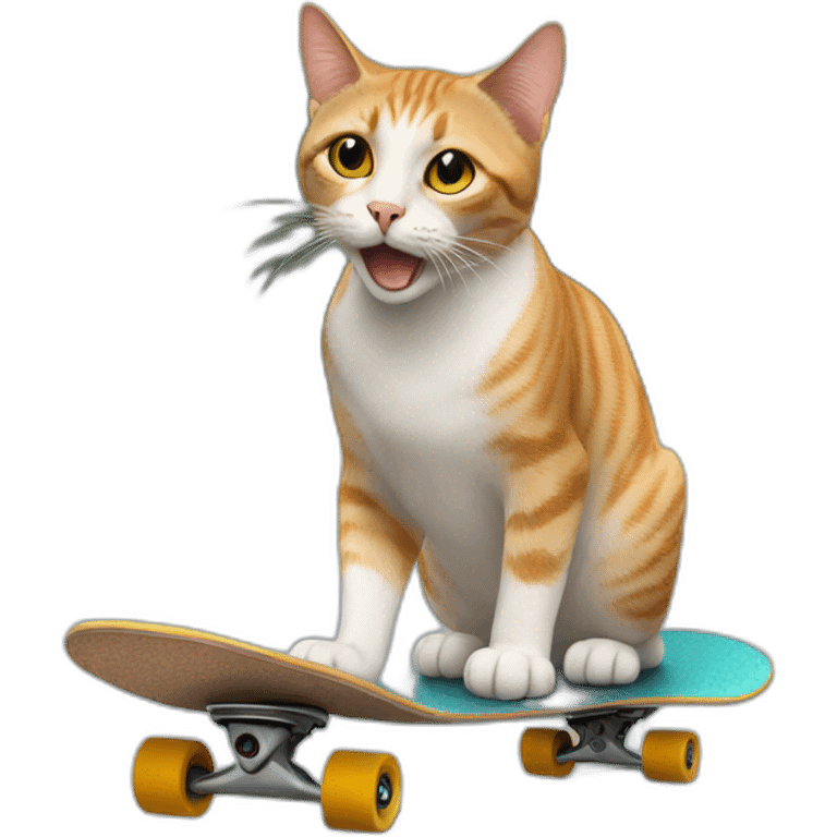 Cat on skateboard  emoji