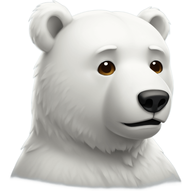 sad white bear with a scratch  emoji