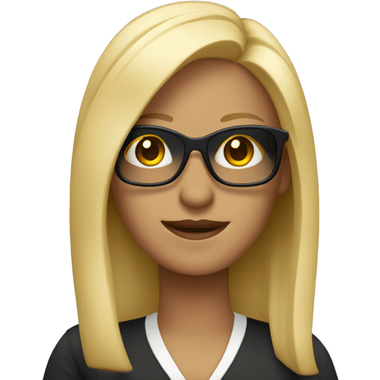 TEACHER WITH SUNGLASSES AND BLONDE HAIR emoji