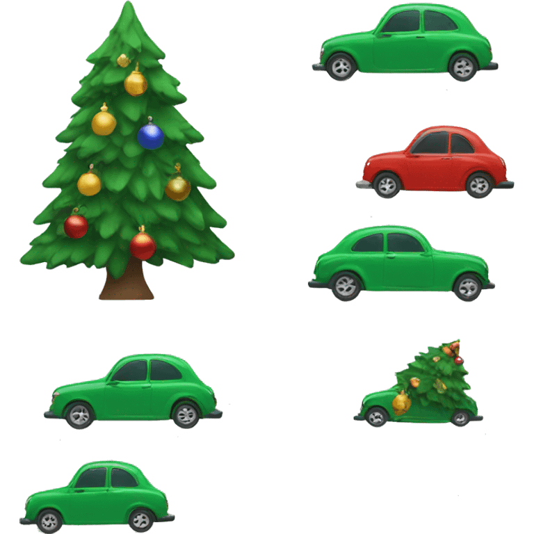 Christmas car with tree emoji