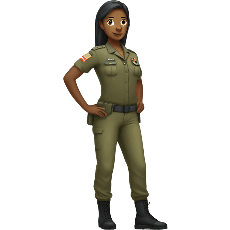 army woman without shoes emoji