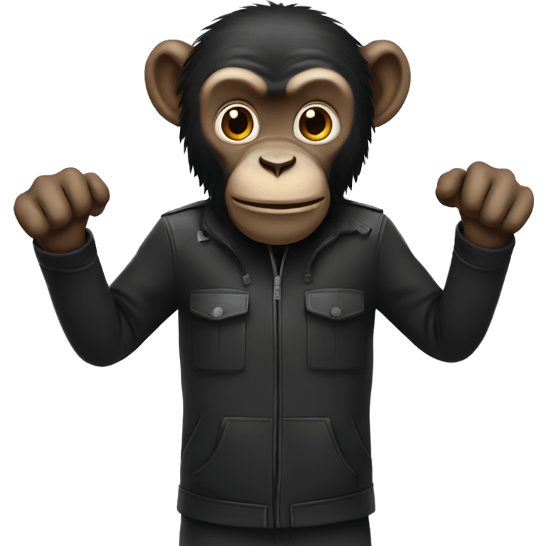 Un singe noir avec une banne emoji