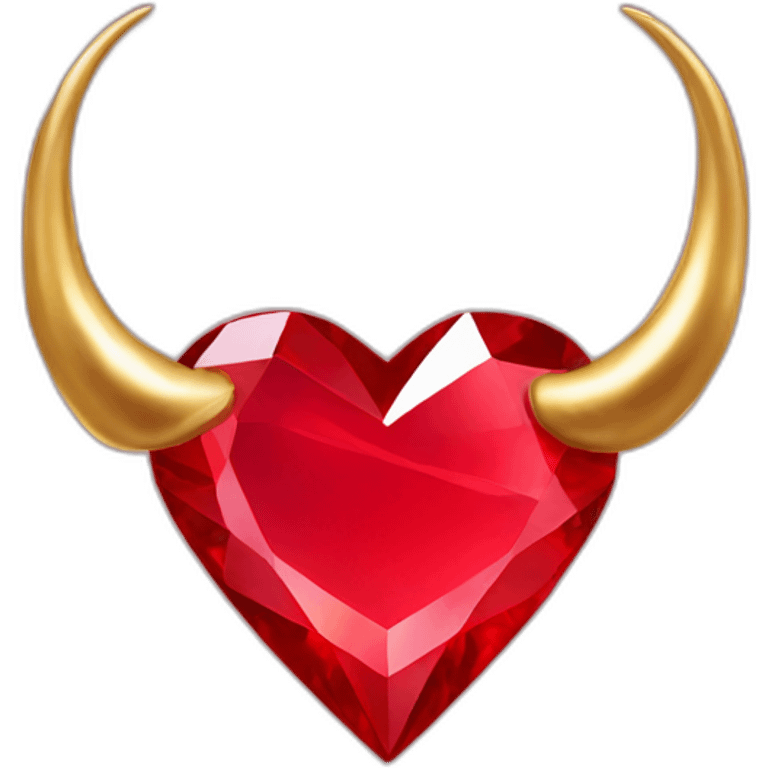 Red heart diamond with gold horns emoji