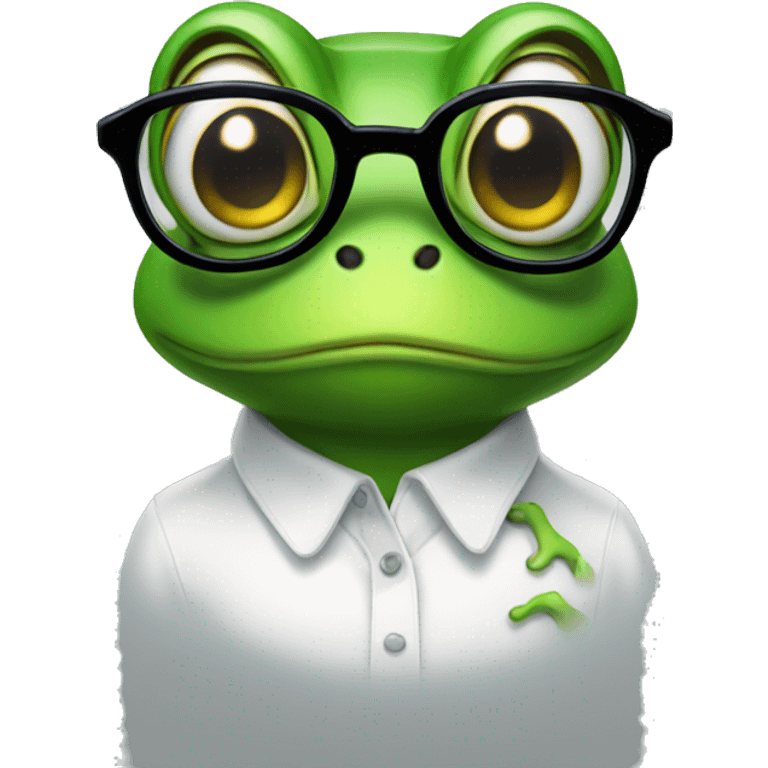 Frog with glasses emoji