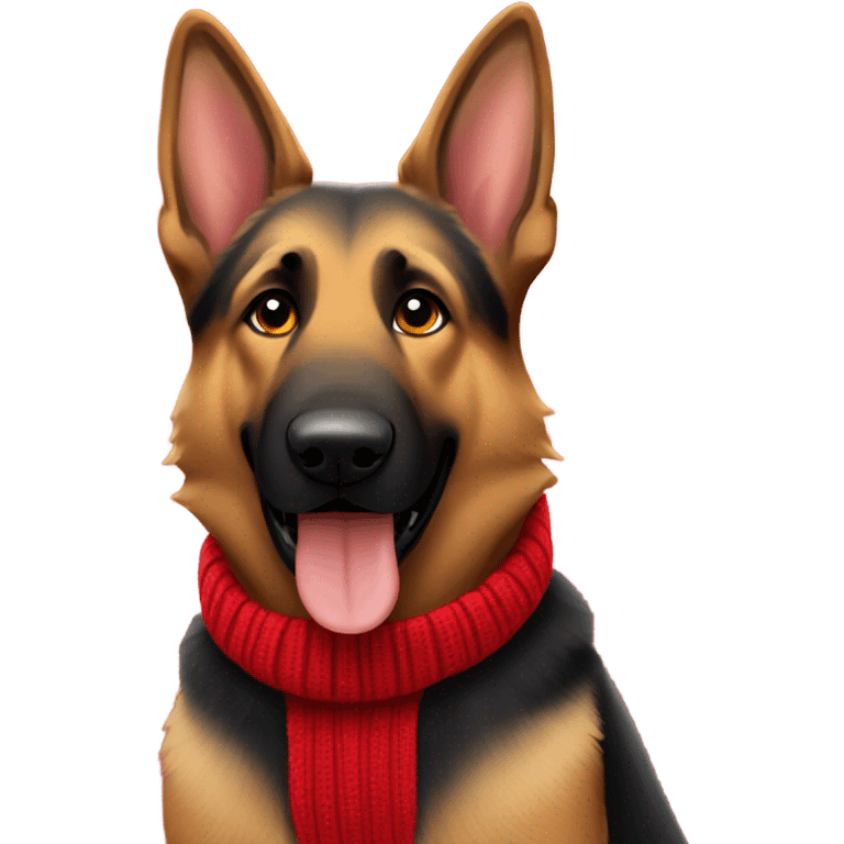 German Shepherd in a red sweater emoji