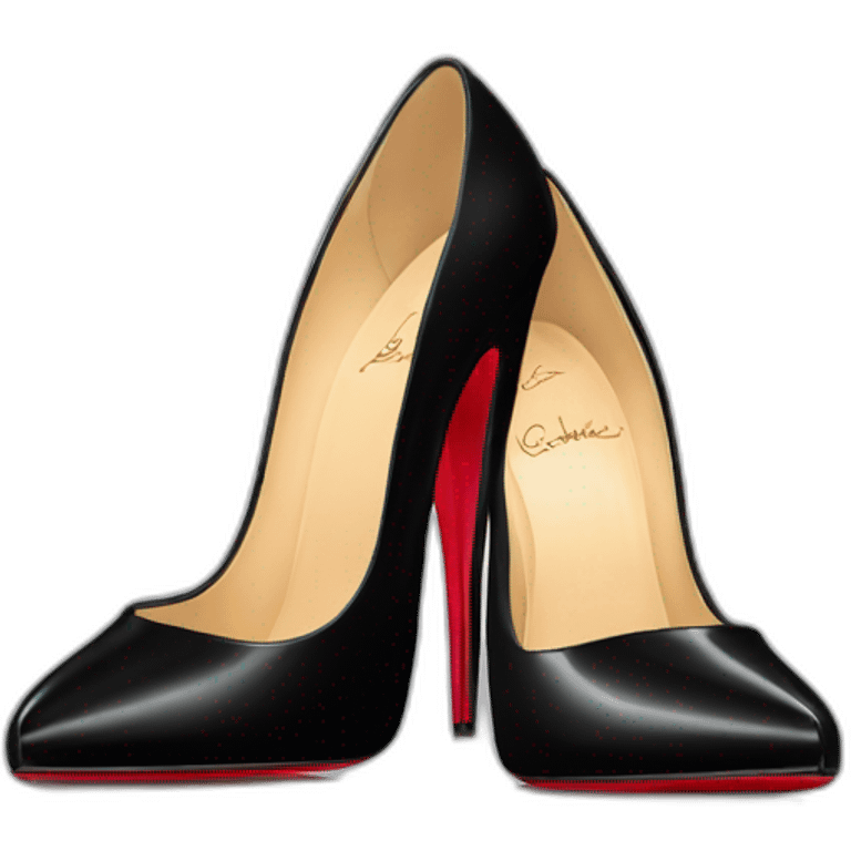 High heel lady peep black louboutin emoji