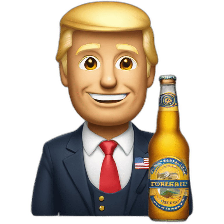 Donald trump avec une bierre emoji