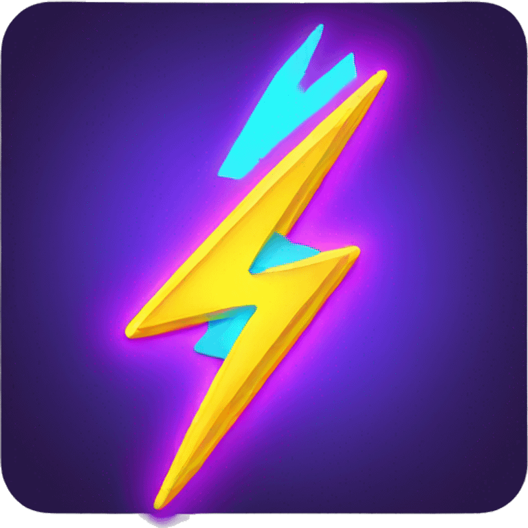 neon glowing lightning bolt emoji