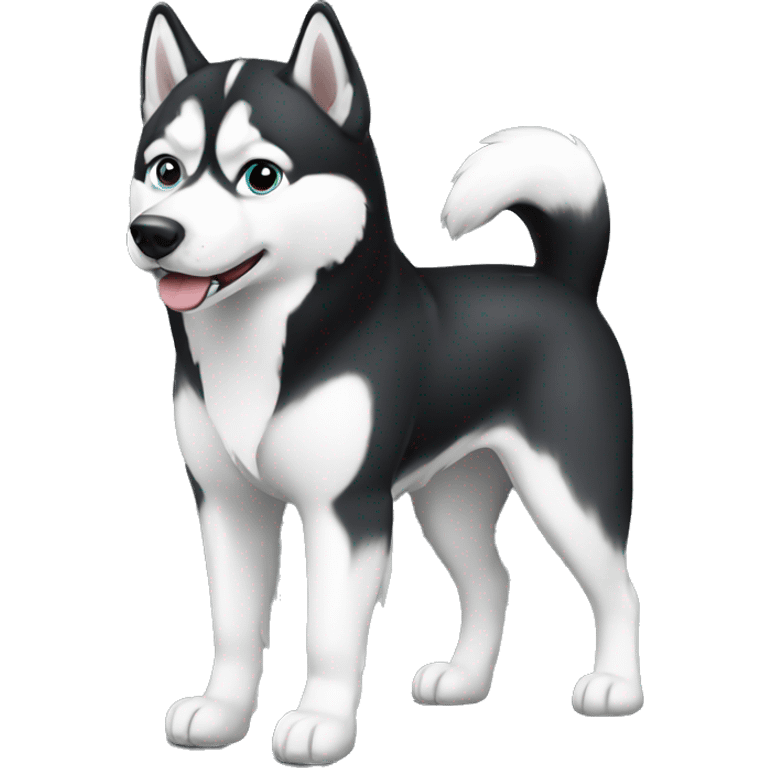 Siberian Husky, Black and white, full body emoji