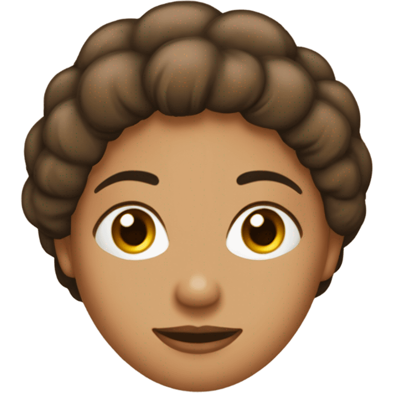 Mujer, pelo lacio (color castaño) piel media morena, suéter navideño  emoji