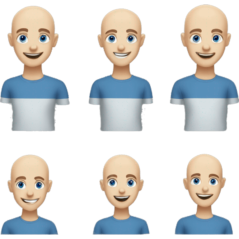 bald boy w blue eyes smiling portrait emoji